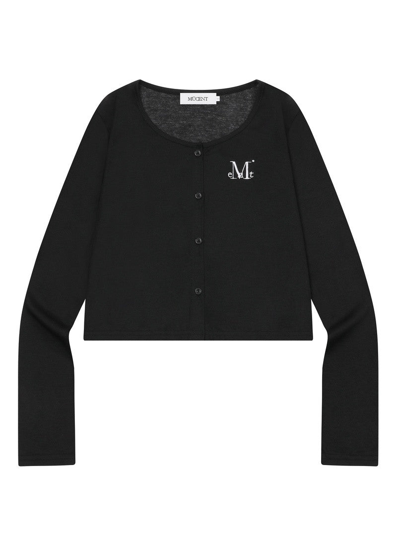 MUCENT RIVEO BUTTON CROP SLIM CARDIGAN 排釦短版修身針織外套 3色（夏季款）