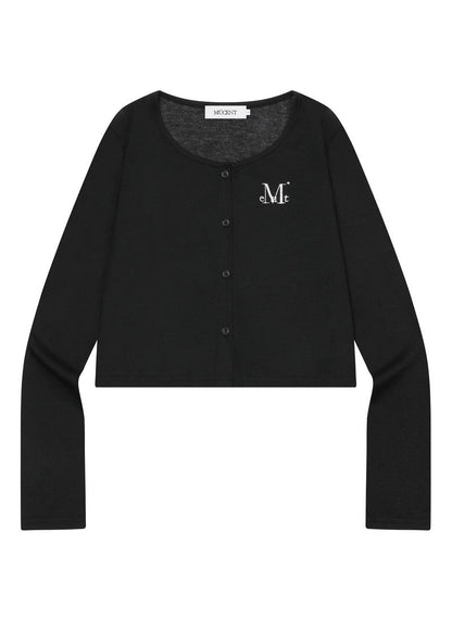 MUCENT RIVEO BUTTON CROP SLIM CARDIGAN 排釦短版修身針織外套 3色（夏季款）