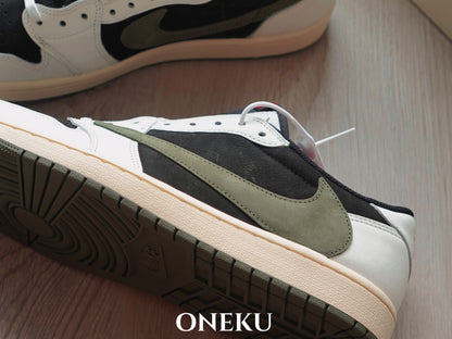 『ONEKU』 Travis Scott × Nike WMNS Air Jordan 1 Low OG "Medium Olive"