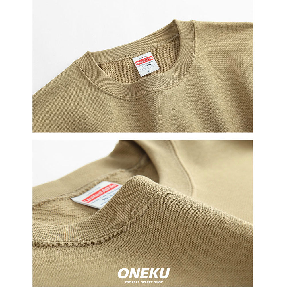 『ONEKU』 United Athle 日牌 純棉毛巾布內裏圓領大學T 10oz 21色 男女可穿(白色～深卡其色)