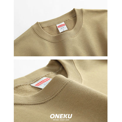 『ONEKU』 United Athle 日牌 純棉毛巾布內裏圓領大學T 10oz 21色 男女可穿(白色～深卡其色)