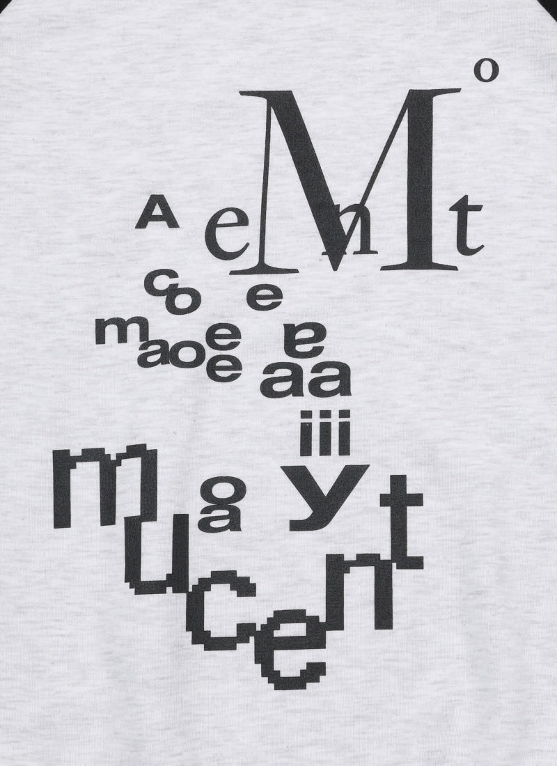 MOBIUS 字母拉克蘭配色大學T