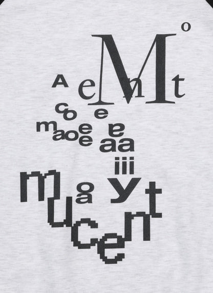 MOBIUS 字母拉克蘭配色大學T