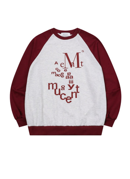 MOBIUS 字母拉克蘭配色大學T