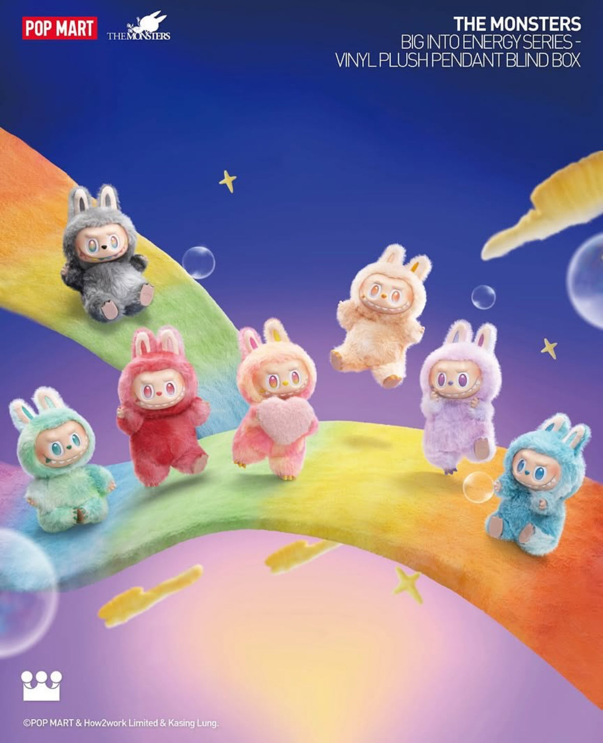 泡泡馬特POP MART THE MONSTERS搪膠毛絨吊飾盲盒Labubu3.0 單個盲盒/中盒6入