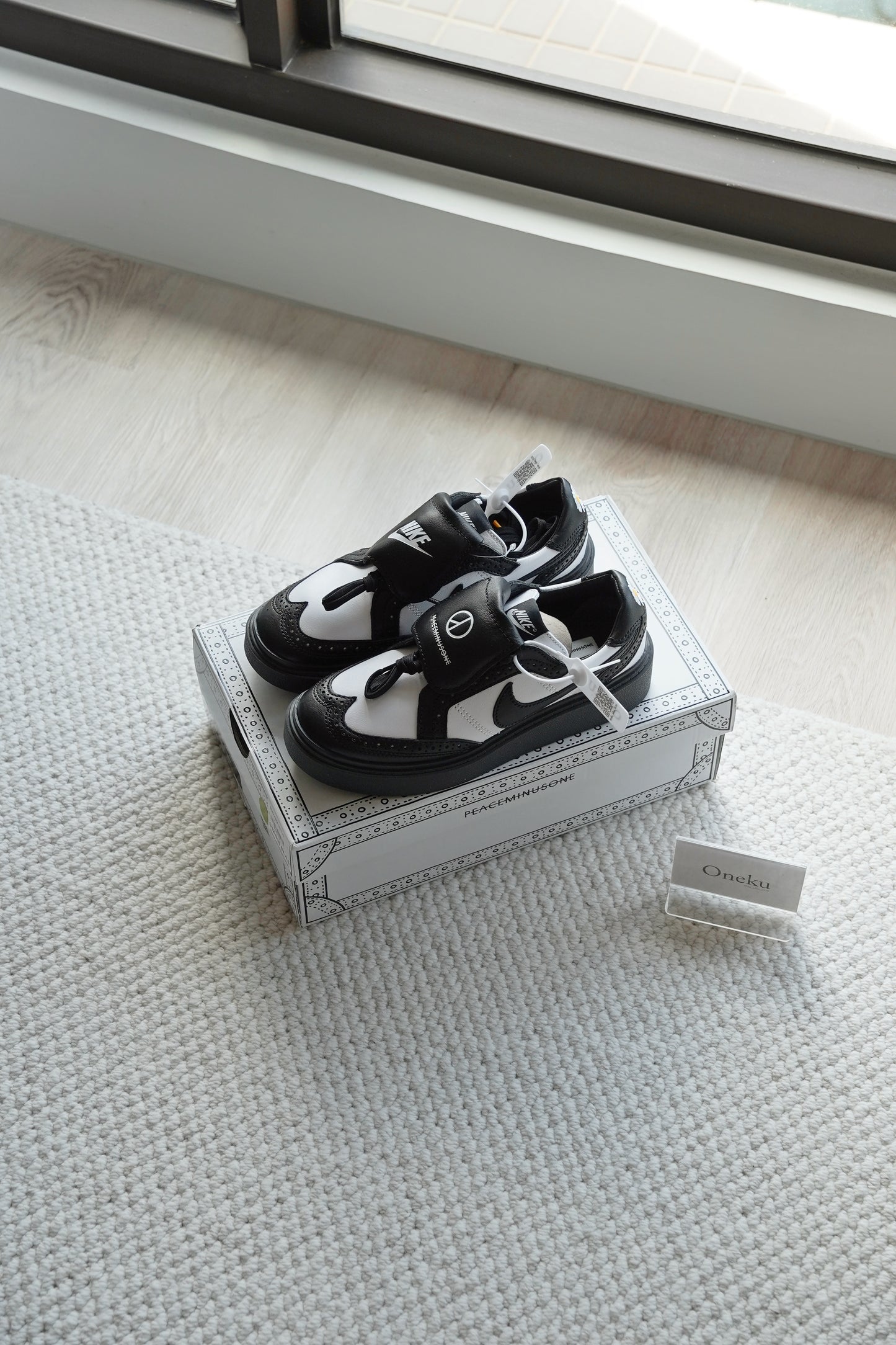 『ONEKU』 PEACEMINUSONE x Nike KWONDO 1 PANDA 白黑 熊貓 權志龍 雛菊 休閒牛津鞋【DH2482-101】