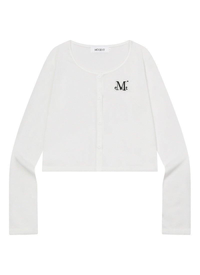 MUCENT RIVEO BUTTON CROP SLIM CARDIGAN 排釦短版修身針織外套 3色（夏季款）