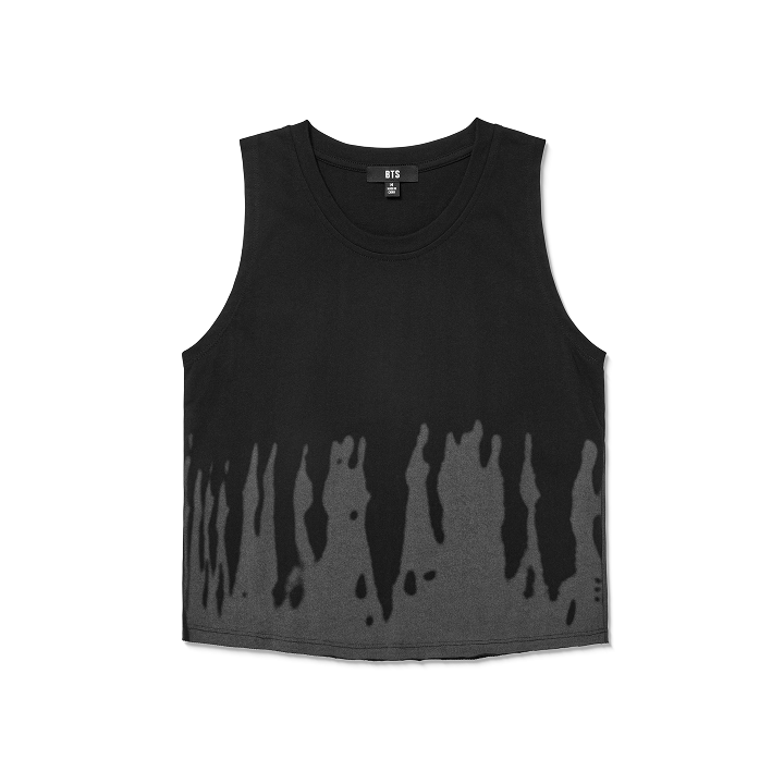 BTS Sleeveless T-Shirt Crop Fit 無袖上衣 短版 黑色 官方周邊