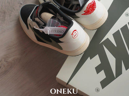 『ONEKU』 Travis Scott × Nike WMNS Air Jordan 1 Low OG "Medium Olive"