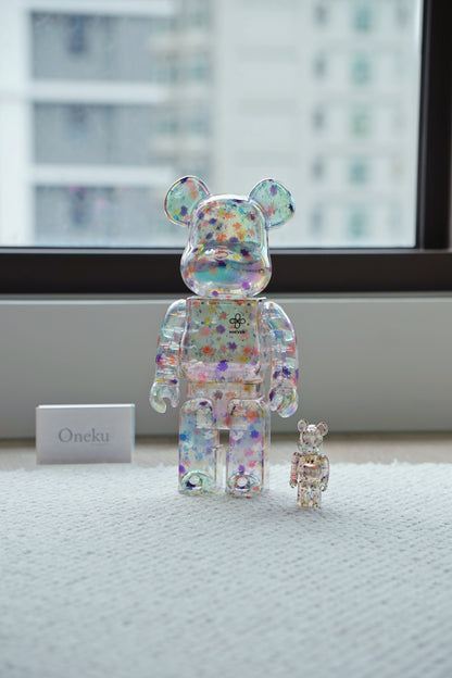 『ONEKU』BE@RBRICK anever 透明小碎花-乾燥花｜庫柏力克熊｜潮流公仔