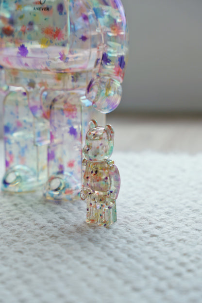 『ONEKU』BE@RBRICK anever 透明小碎花-乾燥花｜庫柏力克熊｜潮流公仔