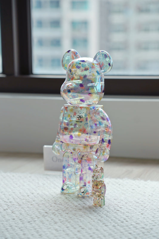 『ONEKU』BE@RBRICK anever 透明小碎花-乾燥花｜庫柏力克熊｜潮流公仔