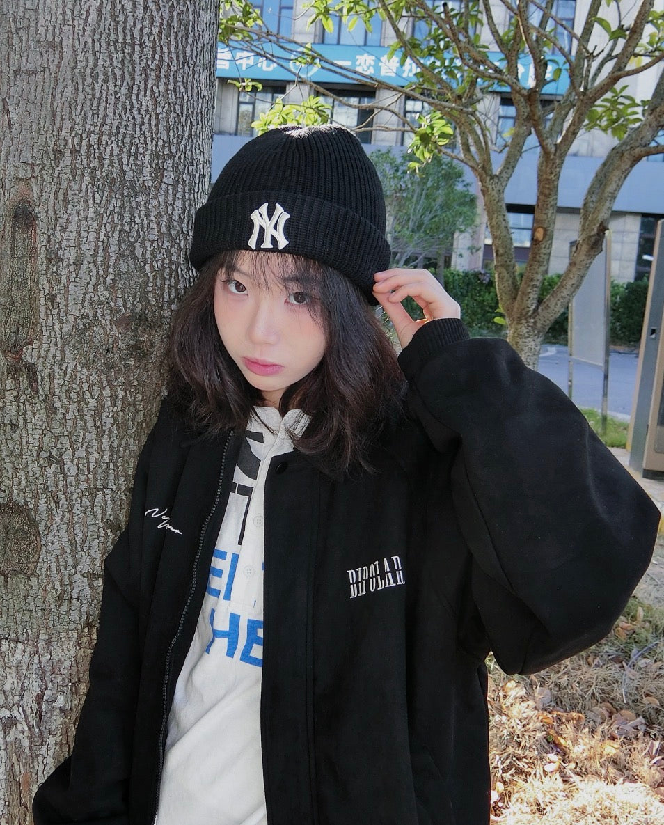 MLB New York Yankees Karina同款洋基LOGO毛帽