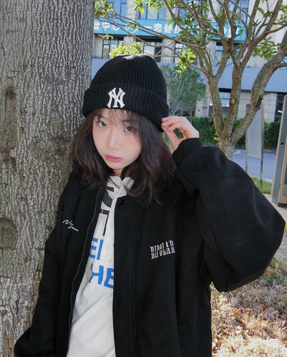 MLB New York Yankees Karina同款洋基LOGO毛帽