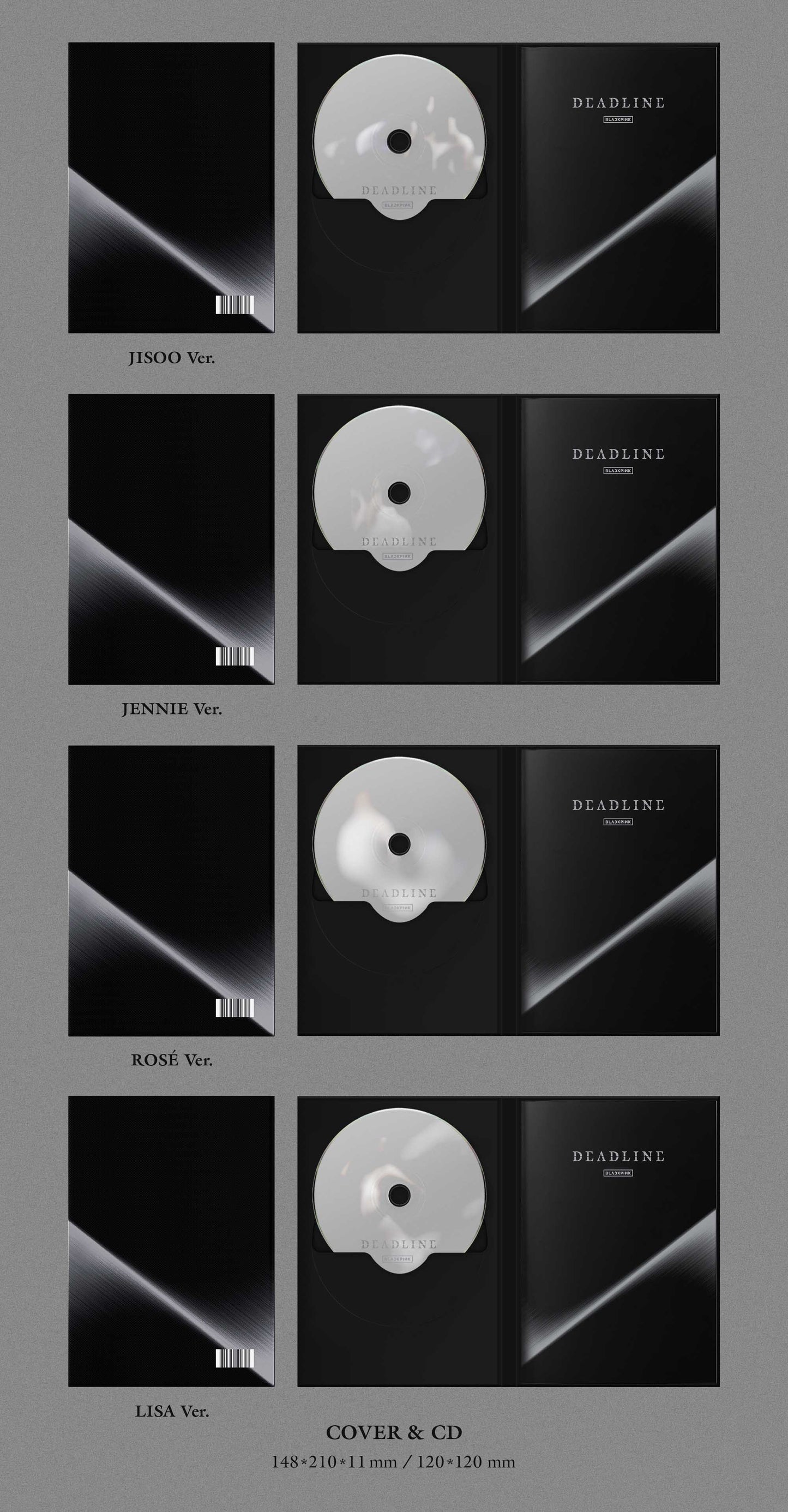 BLACKPINK (WEVERSE/個別單購版)第三張迷你專輯「DEADLINE(SILVER Ver.)」 (韓國進口版)