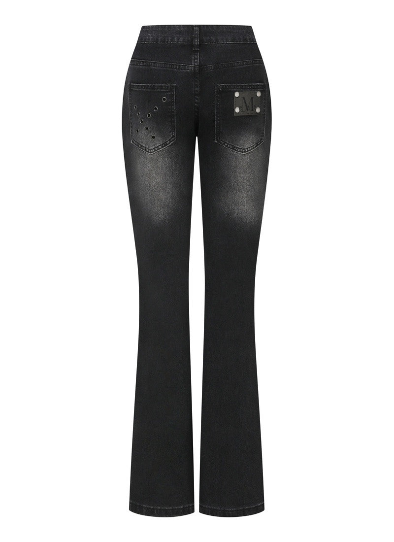 MUCENT CAIRO CROSS PATCH DENIM BOOTCUT 十字架貼布丹寧靴型褲