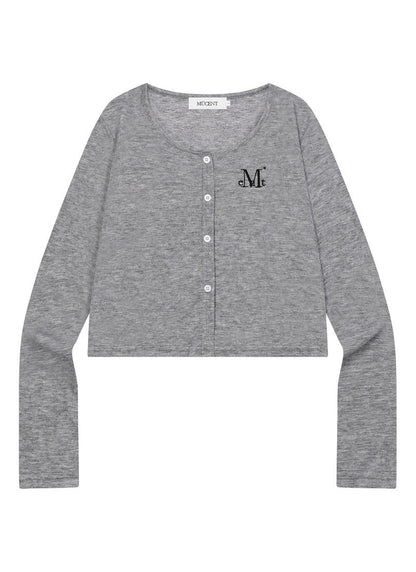 MUCENT RIVEO BUTTON CROP SLIM CARDIGAN 排釦短版修身針織外套 3色（夏季款）
