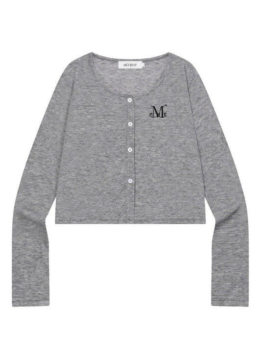 MUCENT RIVEO BUTTON CROP SLIM CARDIGAN 排釦短版修身針織外套 3色（夏季款）