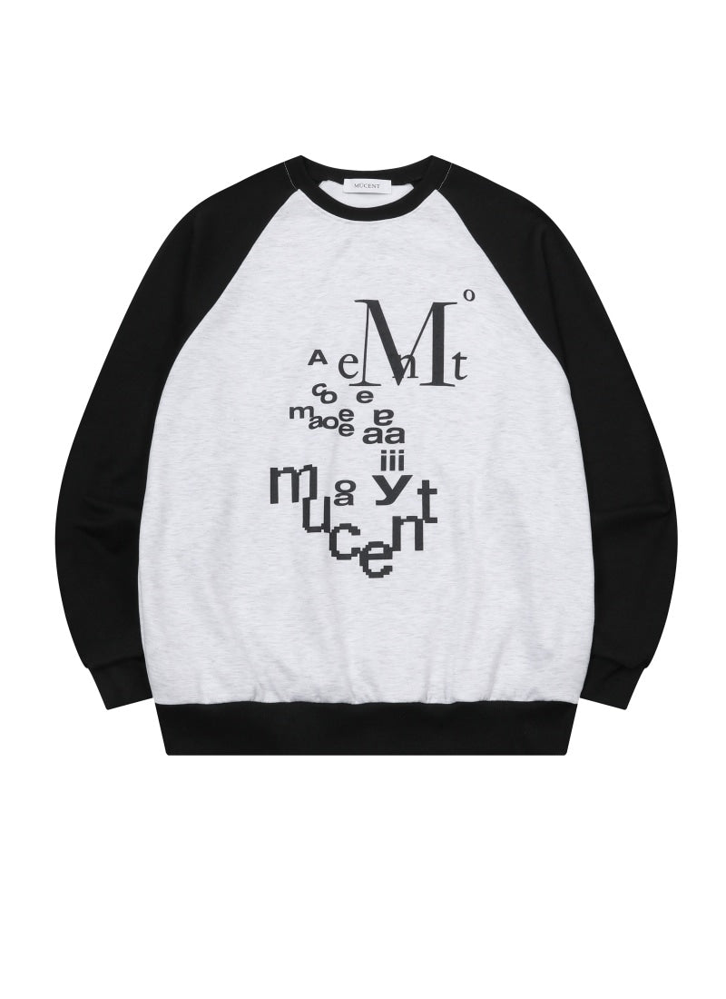 MOBIUS 字母拉克蘭配色大學T