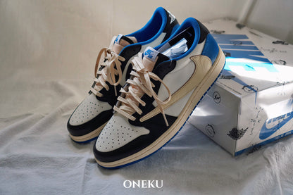 『ONEKU』 Travis Scott × Fragment × Nike Air Jordan 1 Low OG SP "Military Blue"