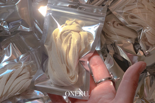『ONEKU』 vintage Nike Dunk專用奶油白質感鞋帶140cm/160cm