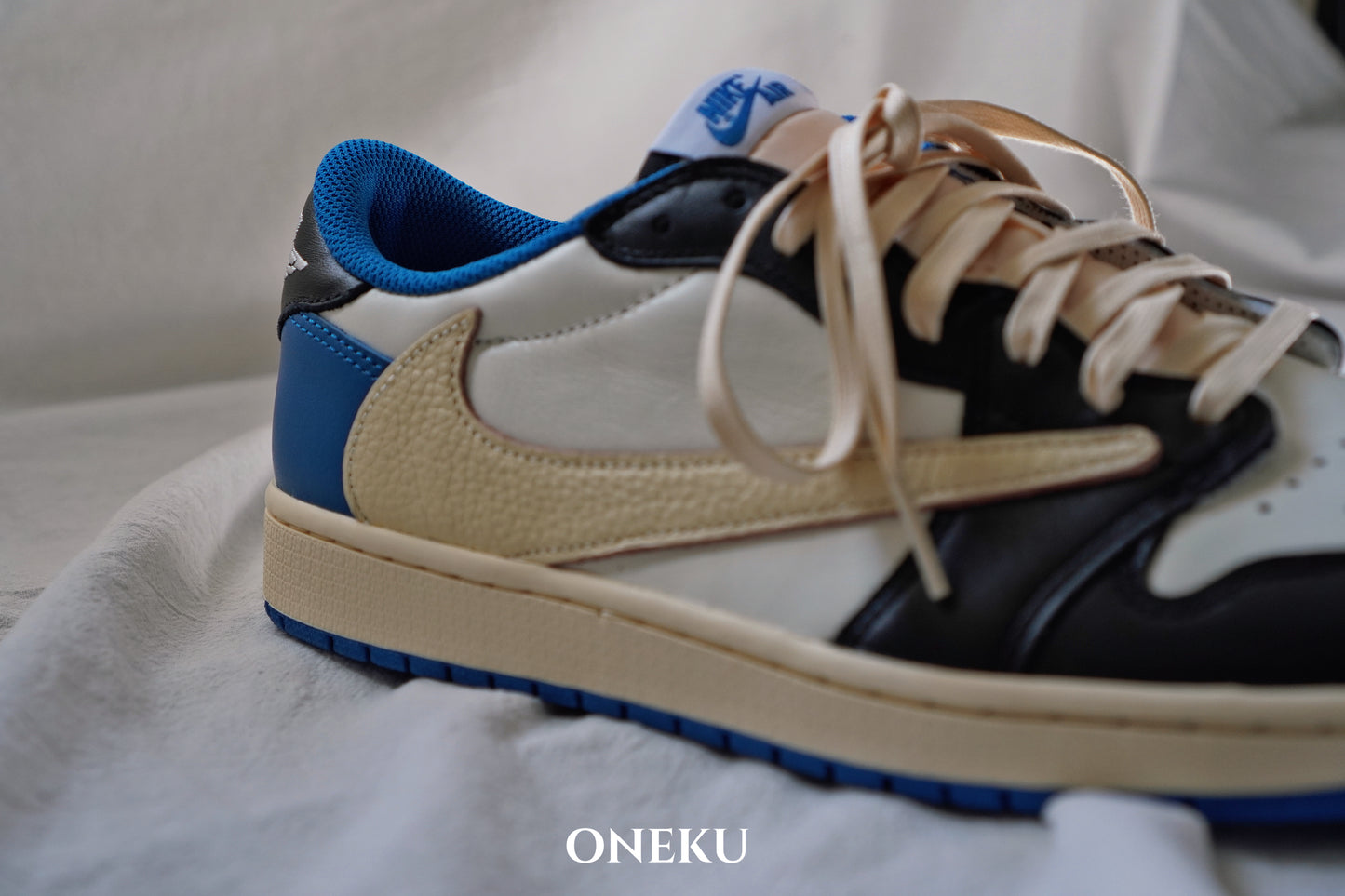 『ONEKU』 Travis Scott × Fragment × Nike Air Jordan 1 Low OG SP "Military Blue"