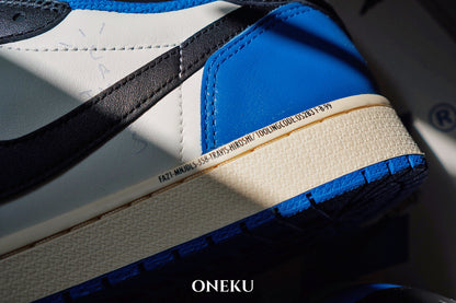 『ONEKU』 Travis Scott × Fragment × Nike Air Jordan 1 Low OG SP "Military Blue"