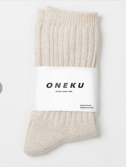 『ONEKU』日本工裝混紡編織襪/穿脫不鬆垮/穿搭襪子/編織質感襪子/中厚度硬挺襪